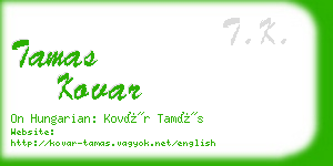 tamas kovar business card